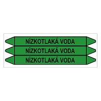 Značení potrubí, nízkotlaká voda,3 ks, 355 × 37 mm